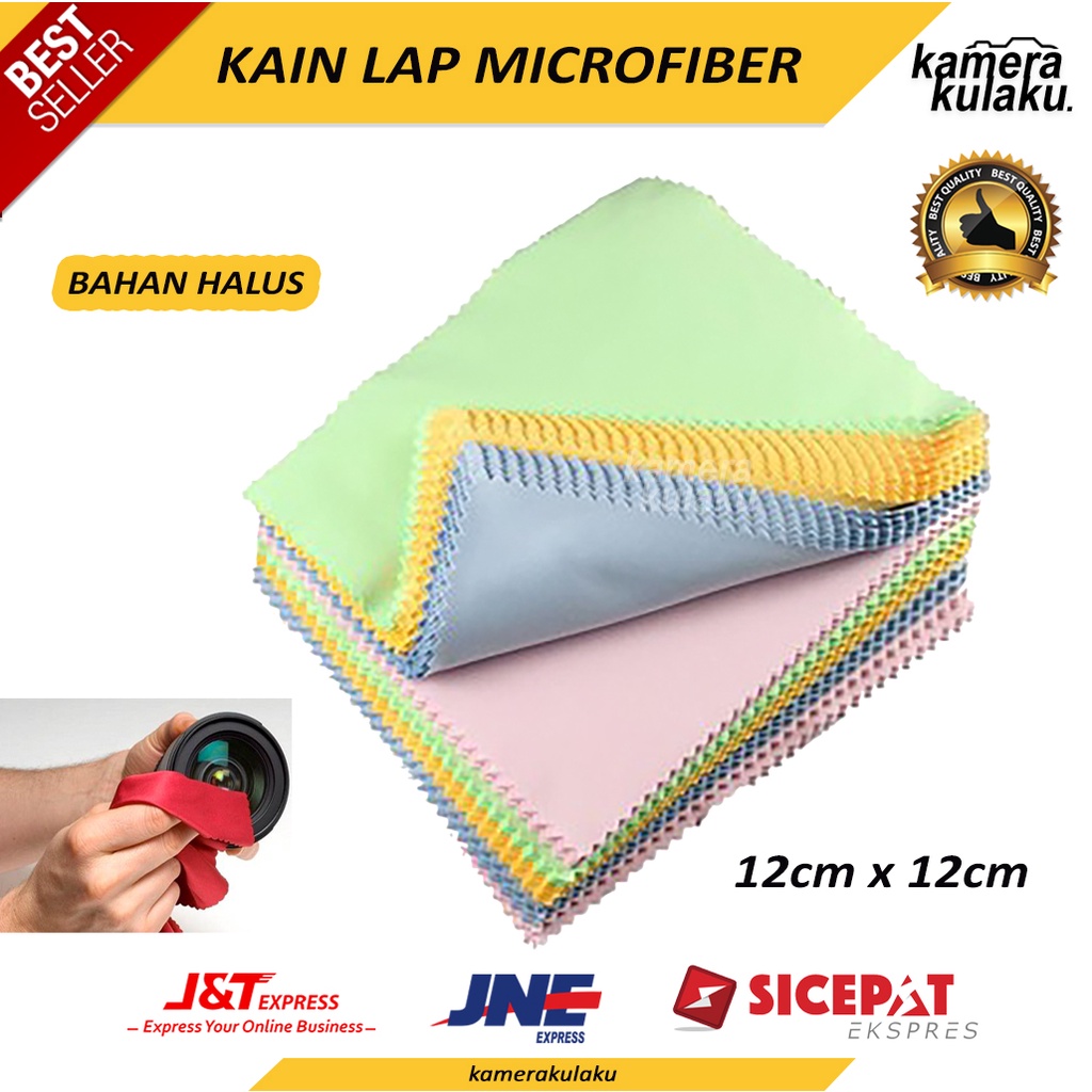 Kain Microfiber Lap Pembersih Lensa Kamera Cleaning Cloth Cleaner kit Kacamata LCD Monitor DSLR SLR Mirrorless Canon EOS M Sony Alpha