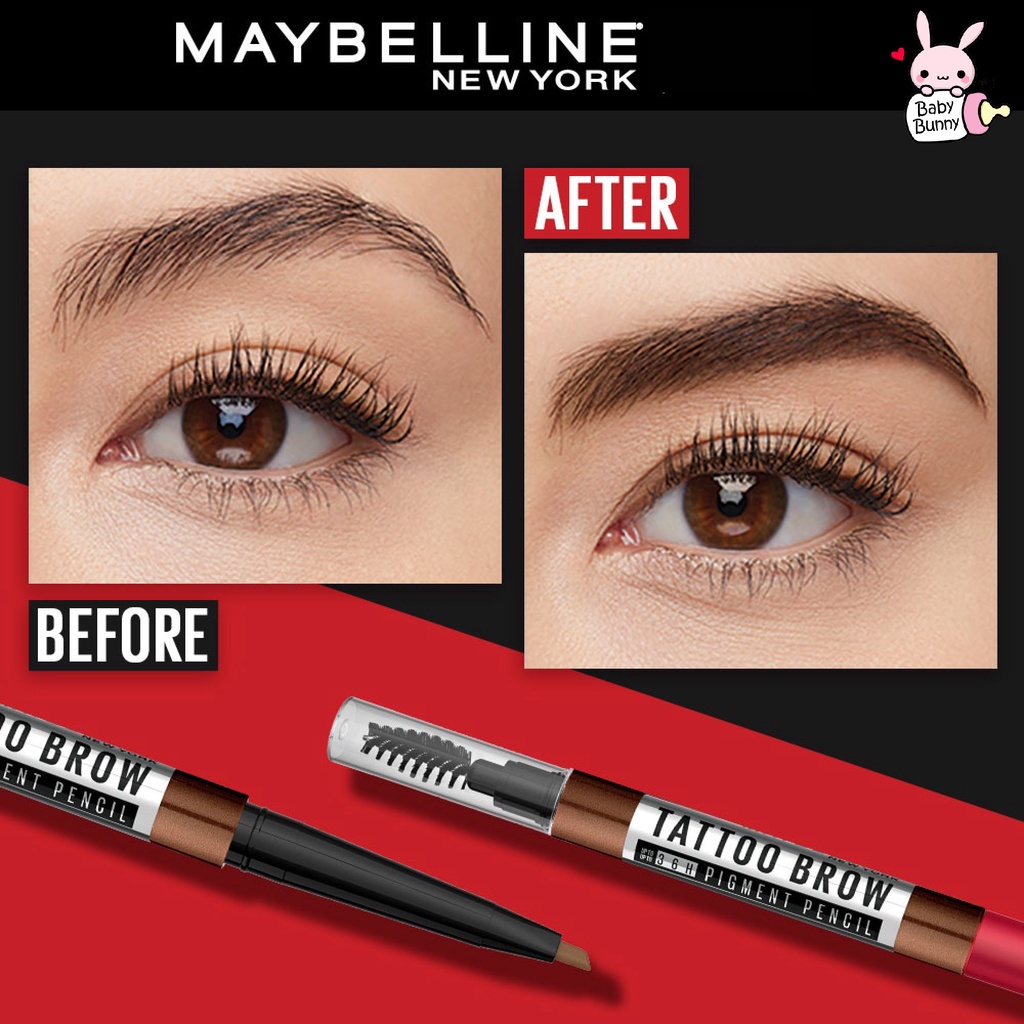 ❤ BELIA ❤ Maybelline Tattoo Brow 36H Pencil - Eye Makeup - Pensil Alis Cokelat | BPOM