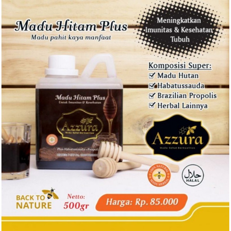 

[DIJAMIN ASLI] 500 gr MADU HITAM PLUS AZZURA