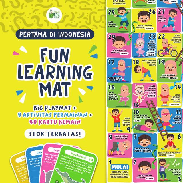 Fun learning mat karpet permainan ular tangga jumbo raksasa islami