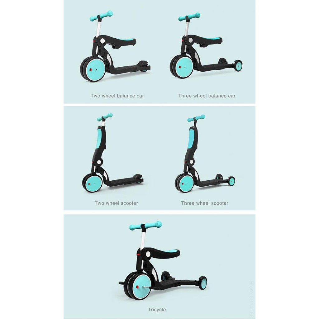 Xiaomi BEBEHOO 5 in 1 Balance Bike Scooter Sepeda Roda Tiga Anak - Sepeda Keseimbangan / Sepeda Anak