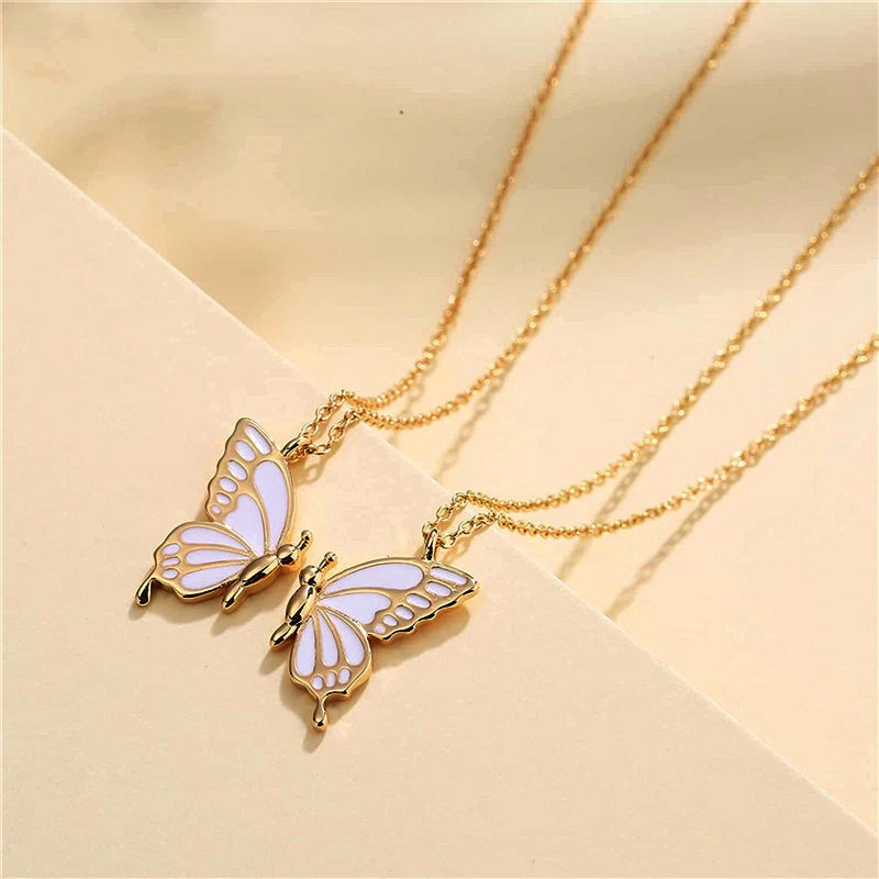 1 Pasang Kalung Liontin Butterfly Untuk Wanita