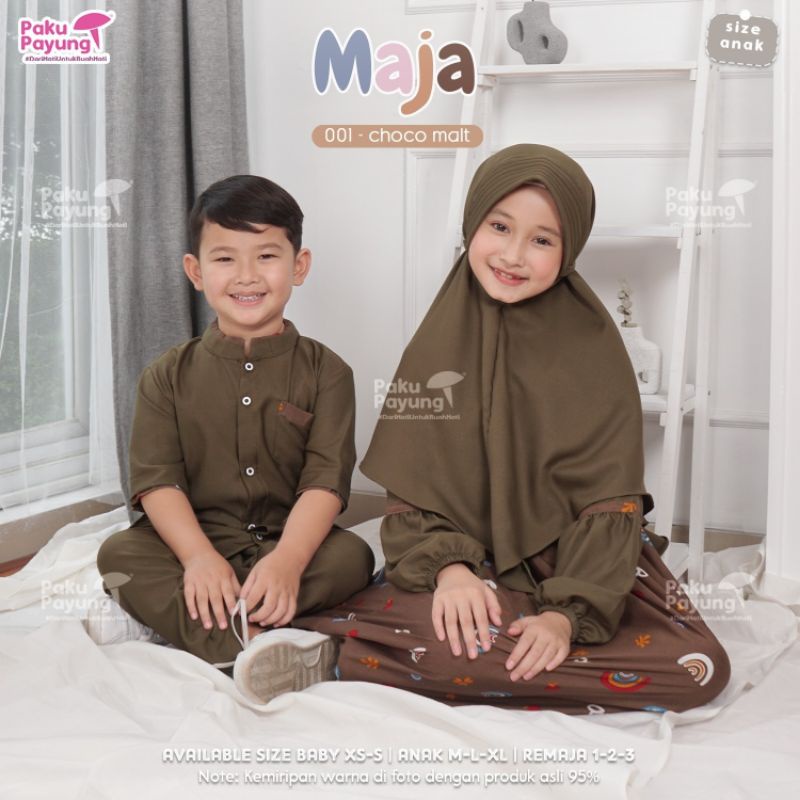 Gamis dan Koko anak Maja warna choco malt by paku payung