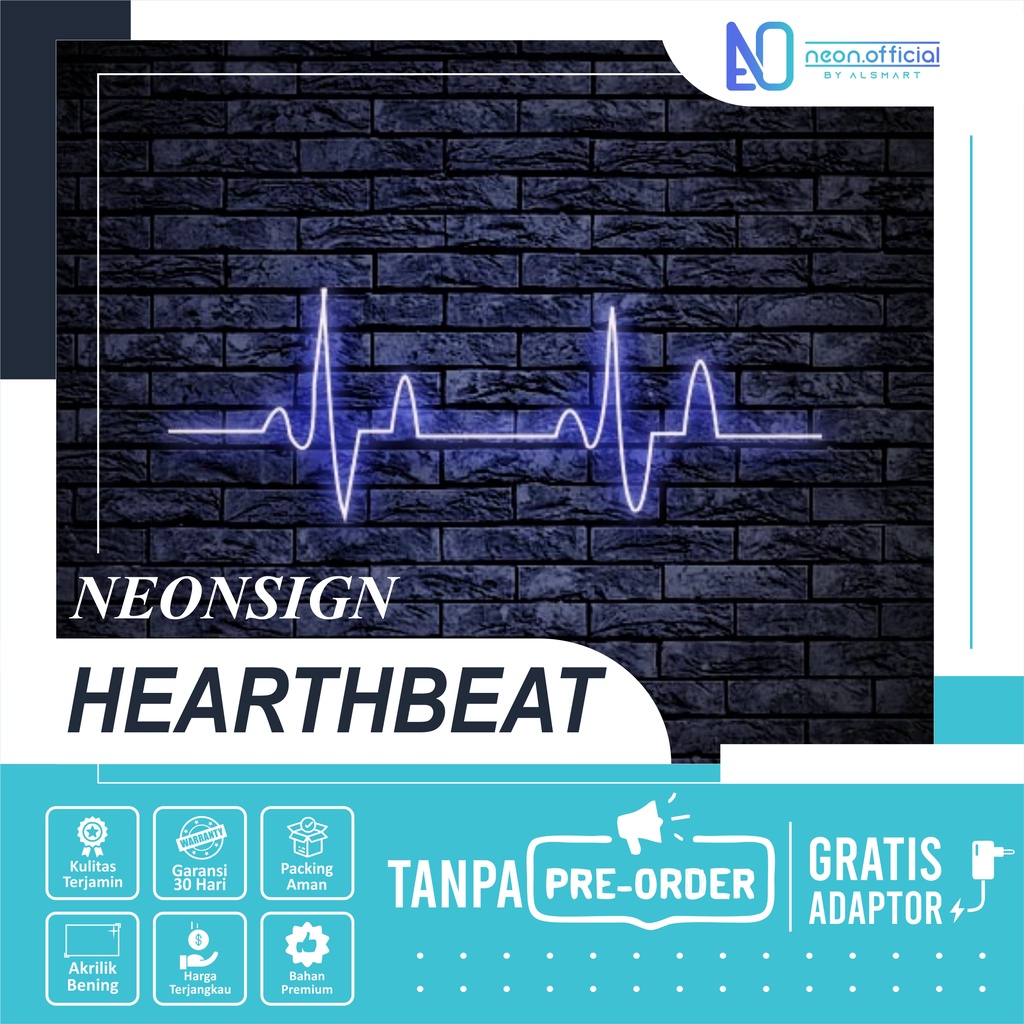 Neon Sign Element Detak Jantung