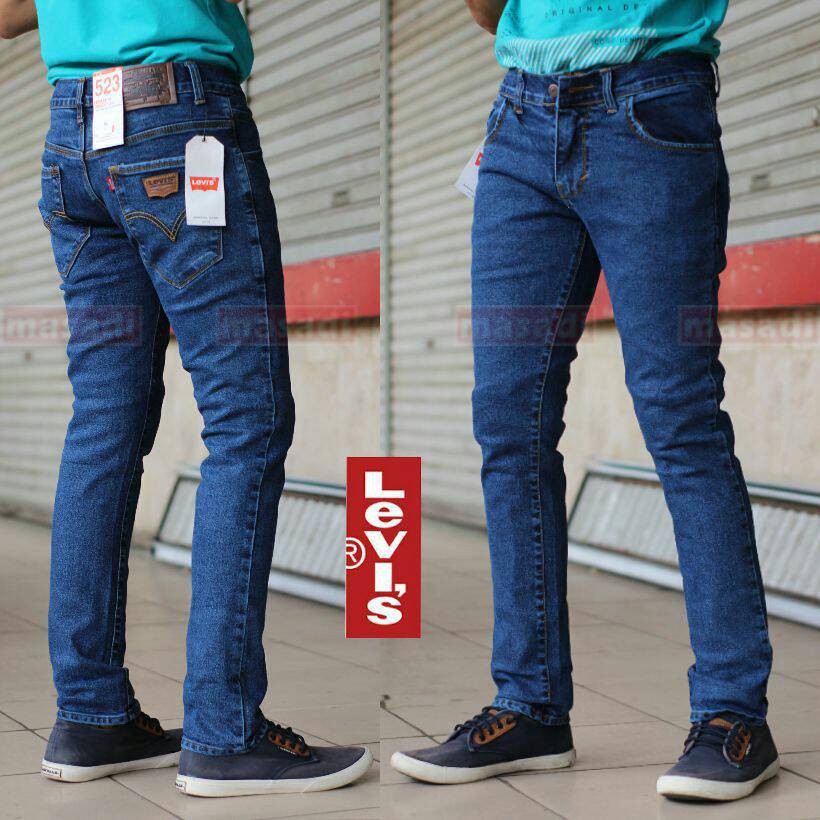 Celana Jeans Levis Slimfit Biru Tua Biowash