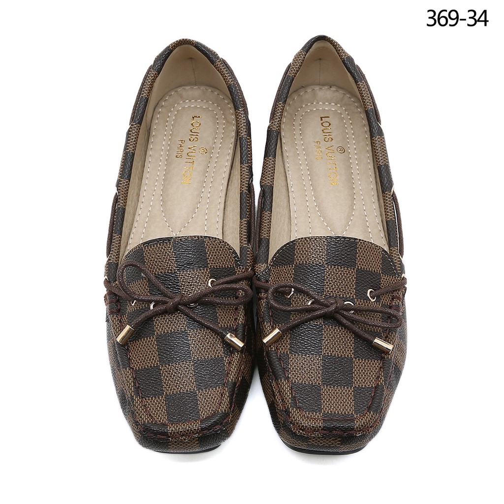 Gloria Flat Loafer Shoes in Damier 369-34