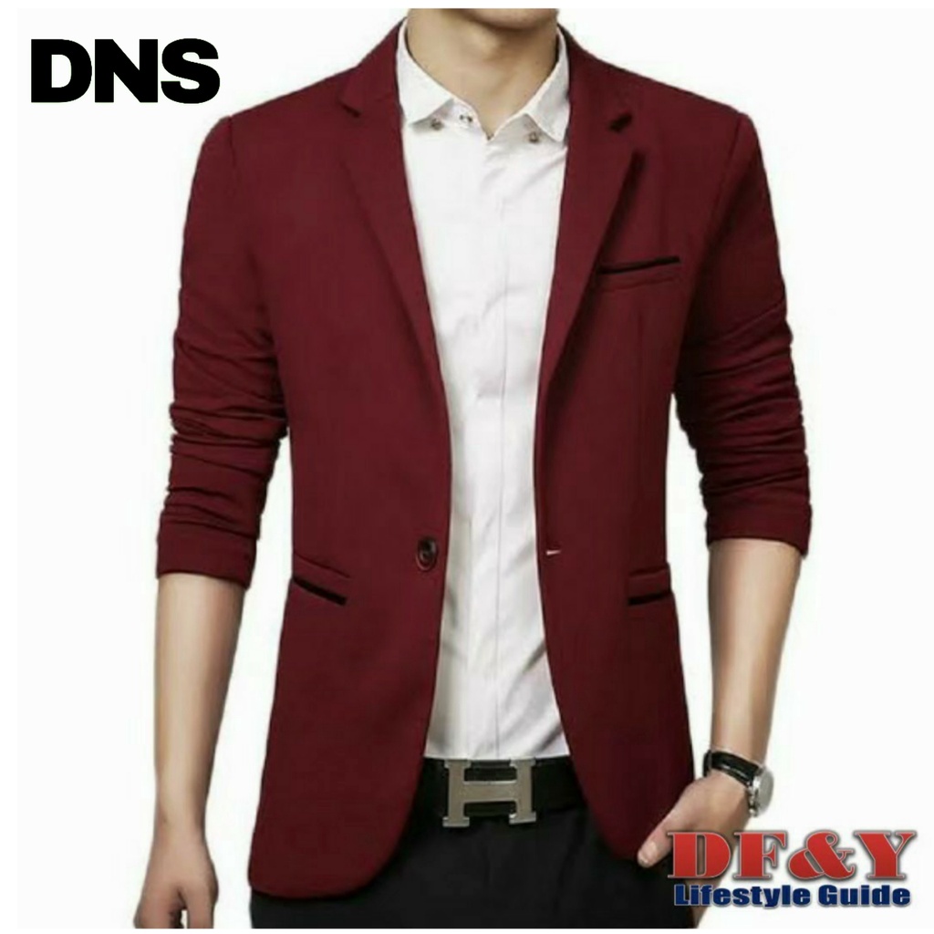 Daniera Jas Blazer Pria Maroon Original DF&Y / Jas Blazer Kerja Kantor Formal / Jas Style Korea Slim