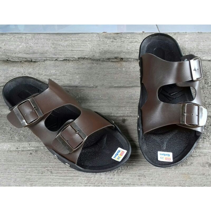 sandal slip/sandal pria/sandal ban 2/sandal ban 2 gesper/sandal ban 2 coklat/ban 2 hitam