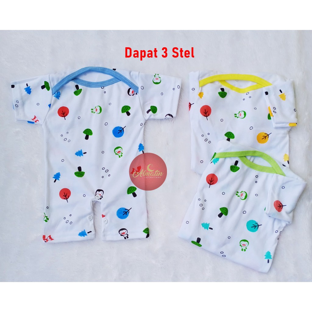 3 Pcs Jumper Bayi / Romper Bayi / Baju Kodok Bayi