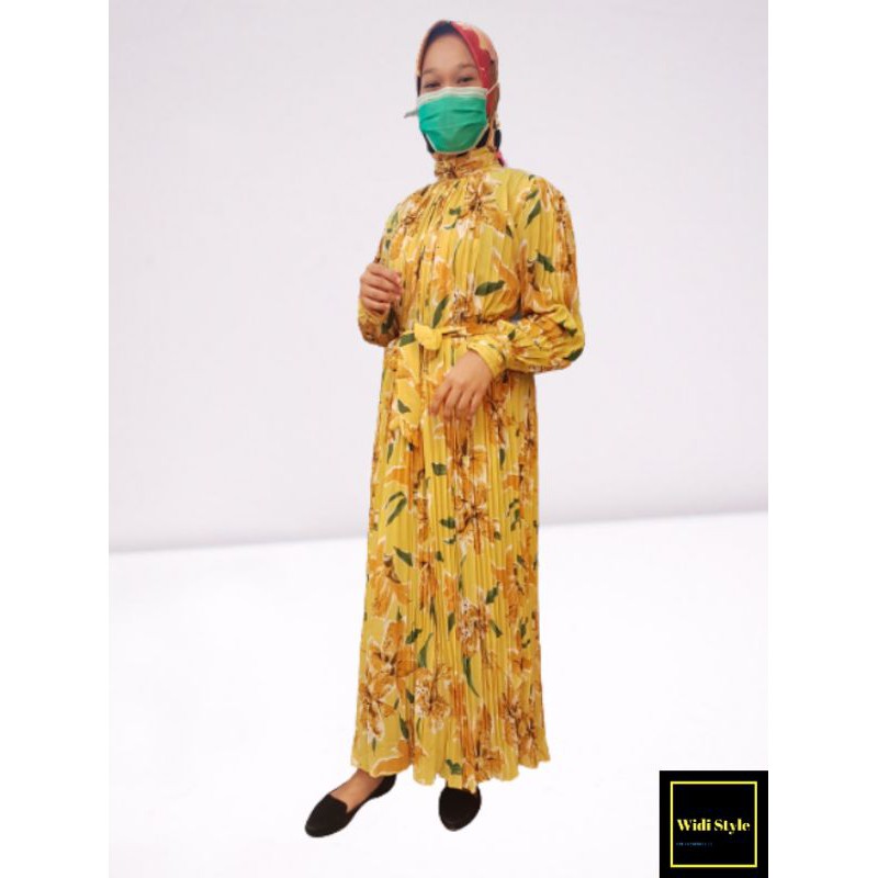 Gamis Plisket Motif Import Bangkok