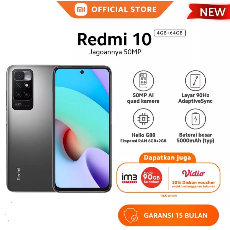 redmi 10 ram 4 memory 64 new produk