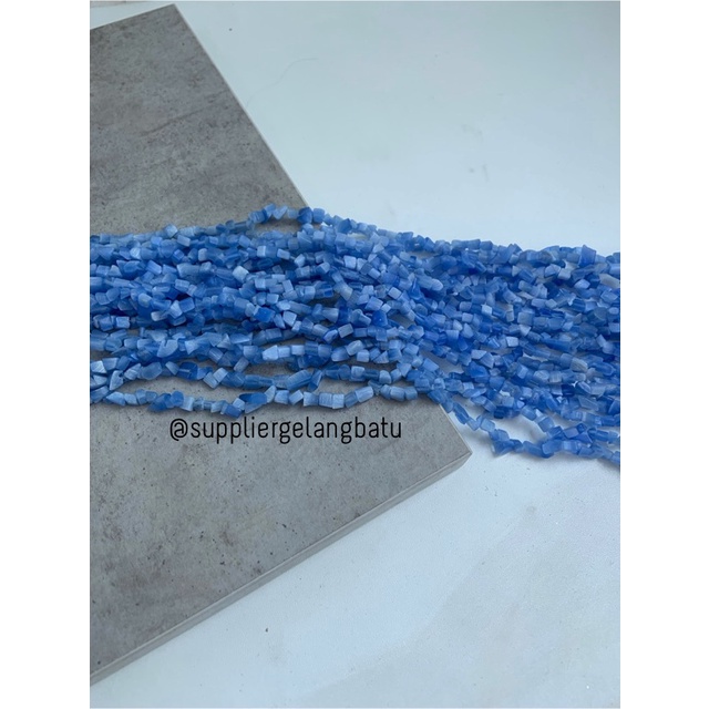 kerikil batu cat eye BIRU LAUT 1cm akik alam mata kucing soft blue bahan kalung gelang anting strap mask kerajinan tangan craft citayam fashion week etink vintage elegan bali manik crystal