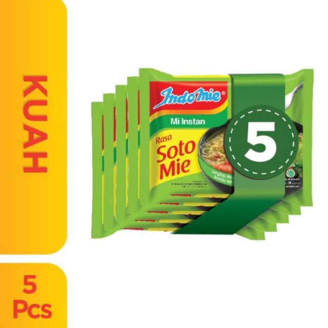 

Indomie rasa Soto Mie. Paket 5 pcs