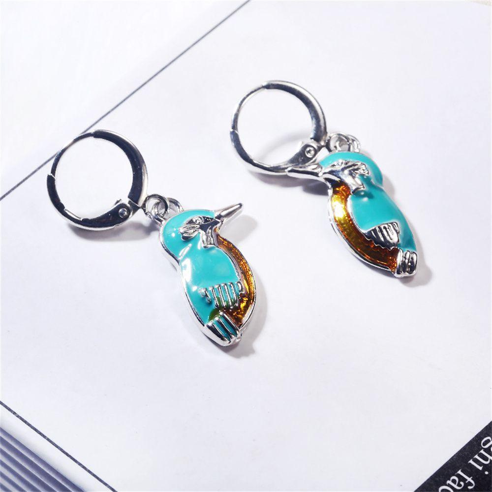 Solighter Anting Burung Ladies Gadis Kalung Perhiasan Hadiah Turquoise Telinga Menjuntai