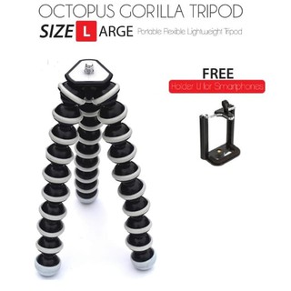 Jual Tripod Gorilla Large plus holder flexible pod kamera action cam