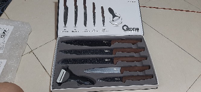 Pisau Set/knife Set Oxone Multi Color Marble Ox-608n/ox-605 Black Marble Knifeset/ox-609n Onyx Hitam