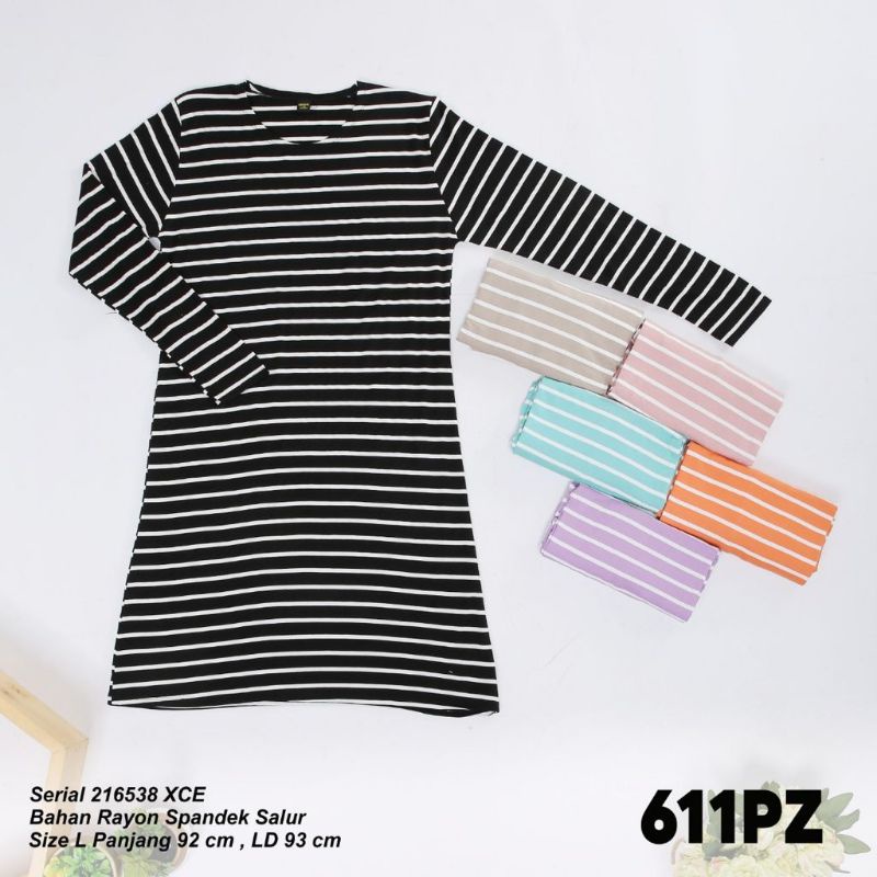 Mini Dress / Tunik / Kaos Lemone Spandex Lengan Panjang