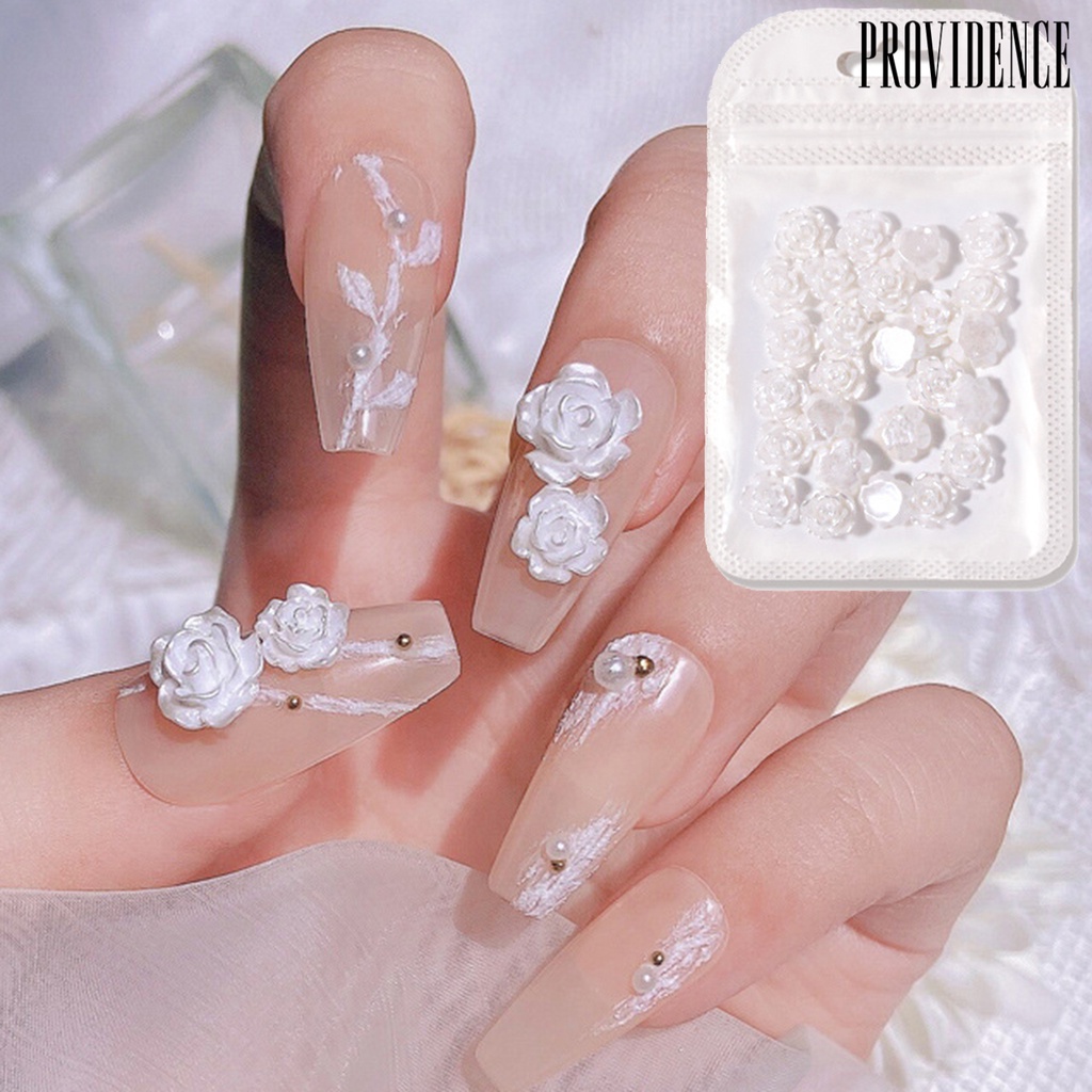 Providence 30pcs / Set Bunga Imitasi Aksen Glitter Untuk Aksesoris Nail Art / Manicure / Salon