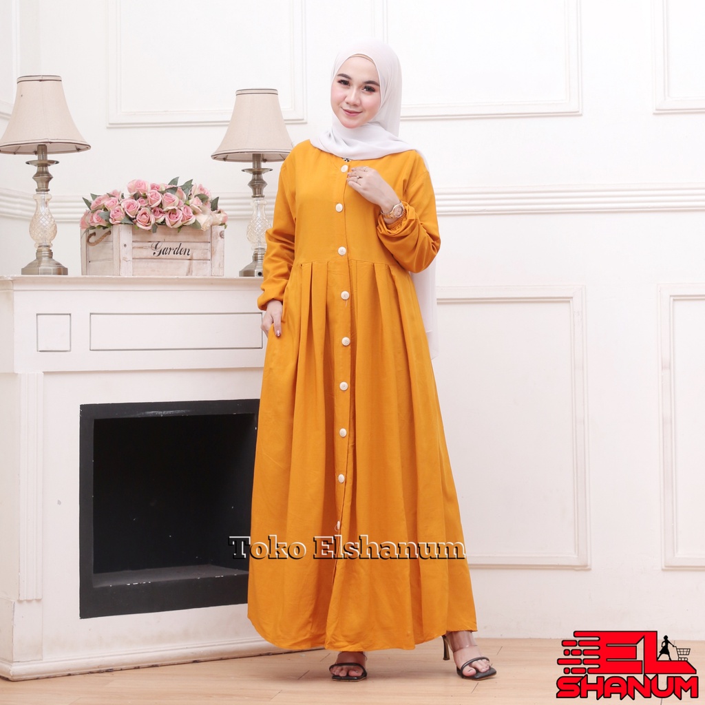 Gamis Syari Terbaru Rayon Premuim Polos Murah Lengan Panjang Busana Muslim Wanita  Remaja Dewasa Kekinian Wudhu Friendly