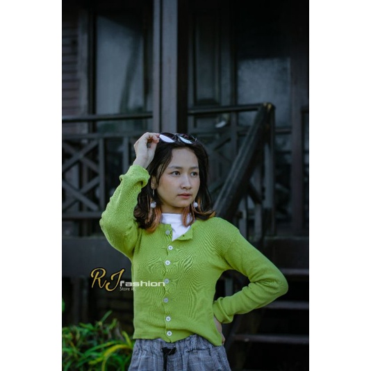 BAILEY CARDI RAJUT / ANGEL BOTON SKIRT / KARDIGAN CROP TOP-Mint