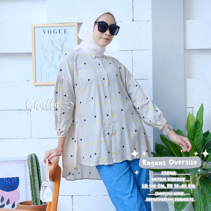 Ragans oversize blouse motif bintik segitiga cakep by ghaffa the label