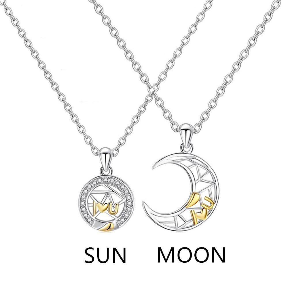 Lily Moon Sun Necklace Lovers Kalung Klavikula Hari Valentine Anti Karat