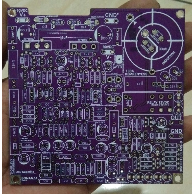 PCB class D Ucd exlite Dual layer 10cm x 10cm