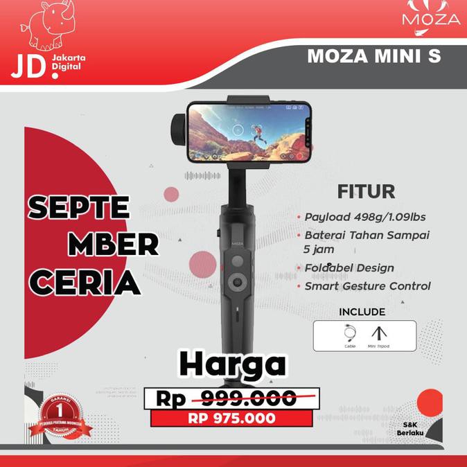 Bergaransi Moza Mini S - Essentials Smartphone Gimbal 3-Axis Hemat