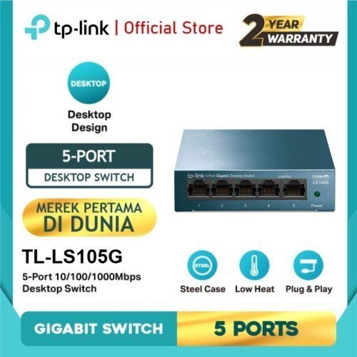 TP-Link LS105G 5-Port 10/100/1000Mbps Desktop Switch