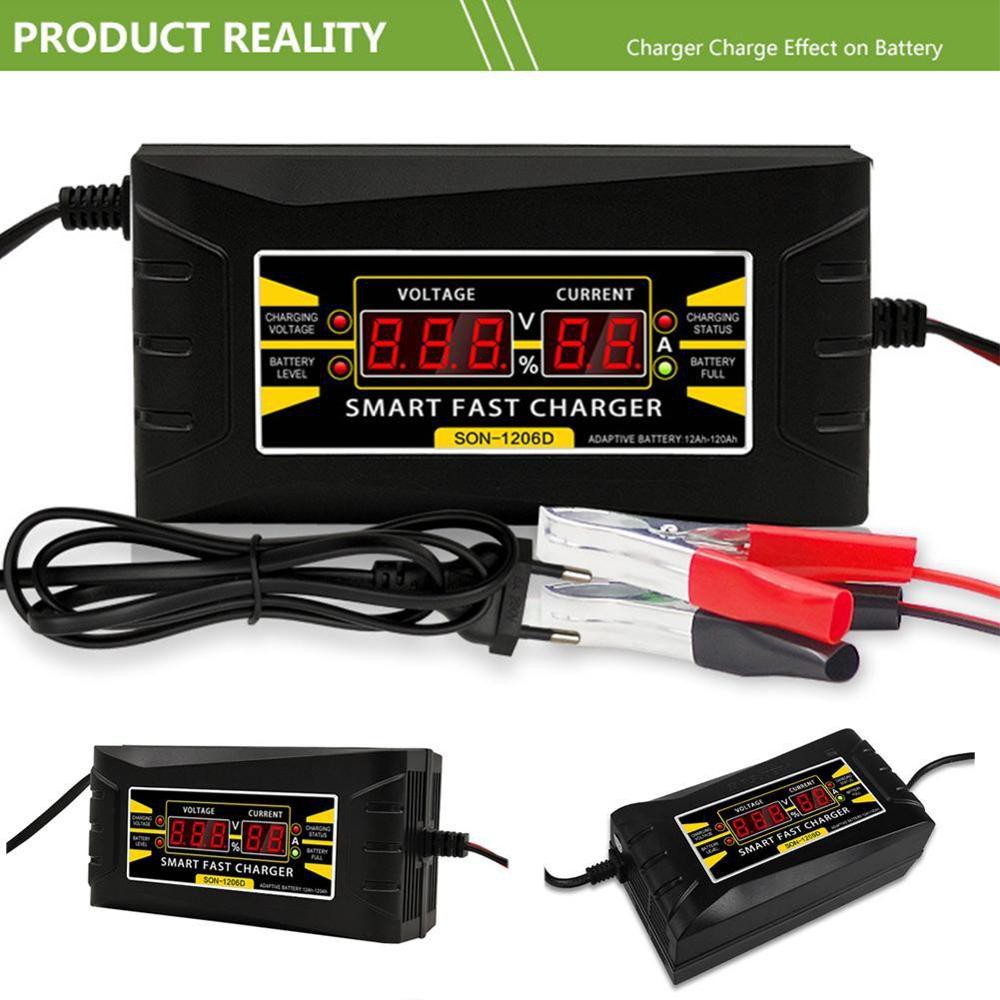 Charger Aki Motor Mobil Smart Fast Charger 12V 6A Digital Display