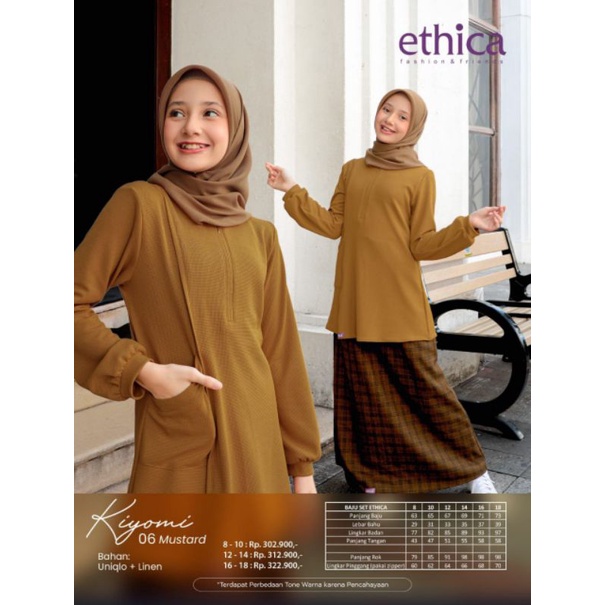 ETHICA KIYOMI 06 MAROON DAN MUSTARD SETELAN ANAK ROK