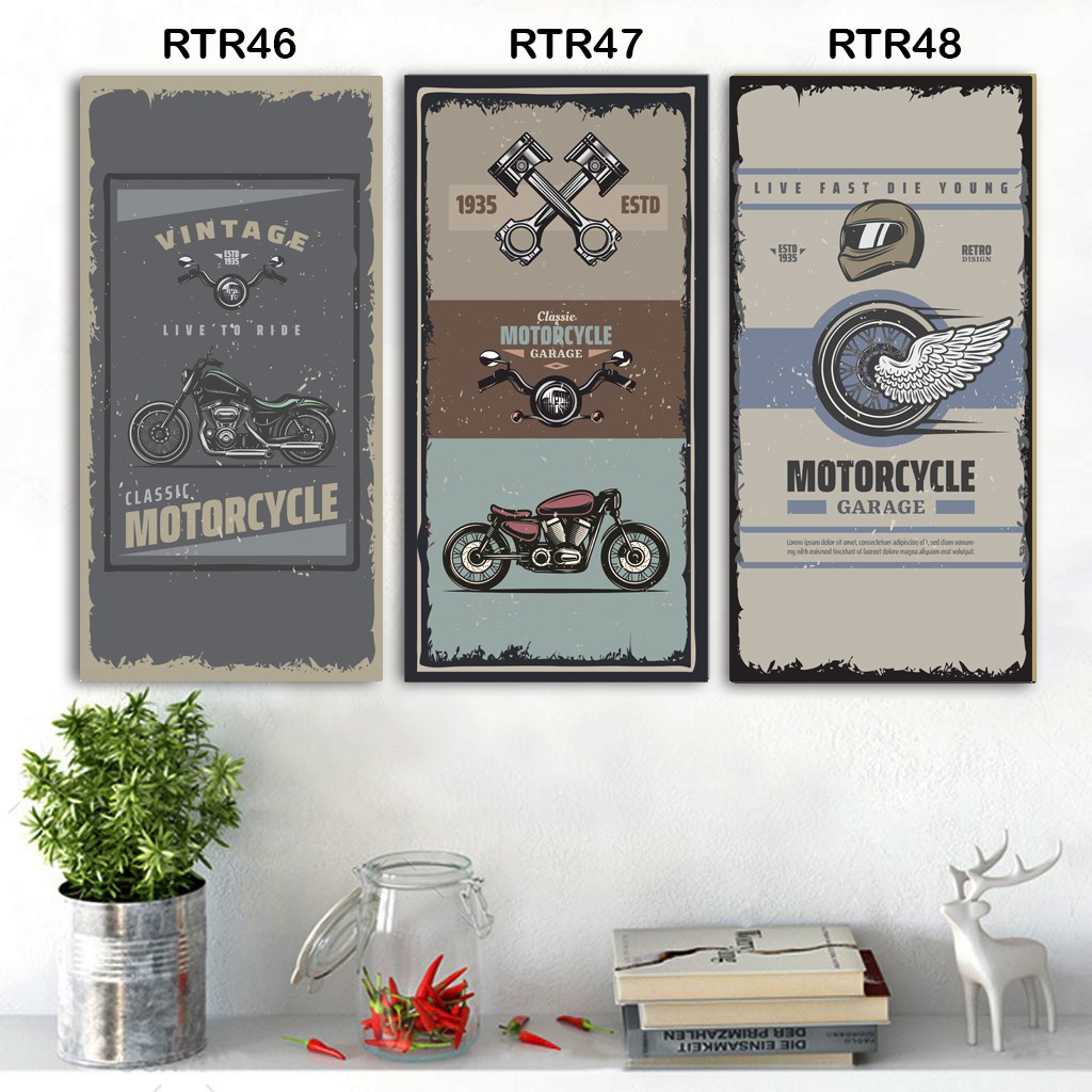 Dekosistem - Hiasan dinding poster kayu estetik Pajangan rumah Kamar Cafe Retro Poster