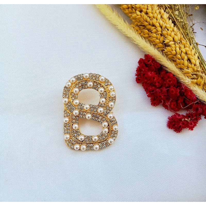 Brooch Buttonscarves KW//Bros Buttonscarves Polos/Mata/Mutiara-(B)Mata/Mute Gold