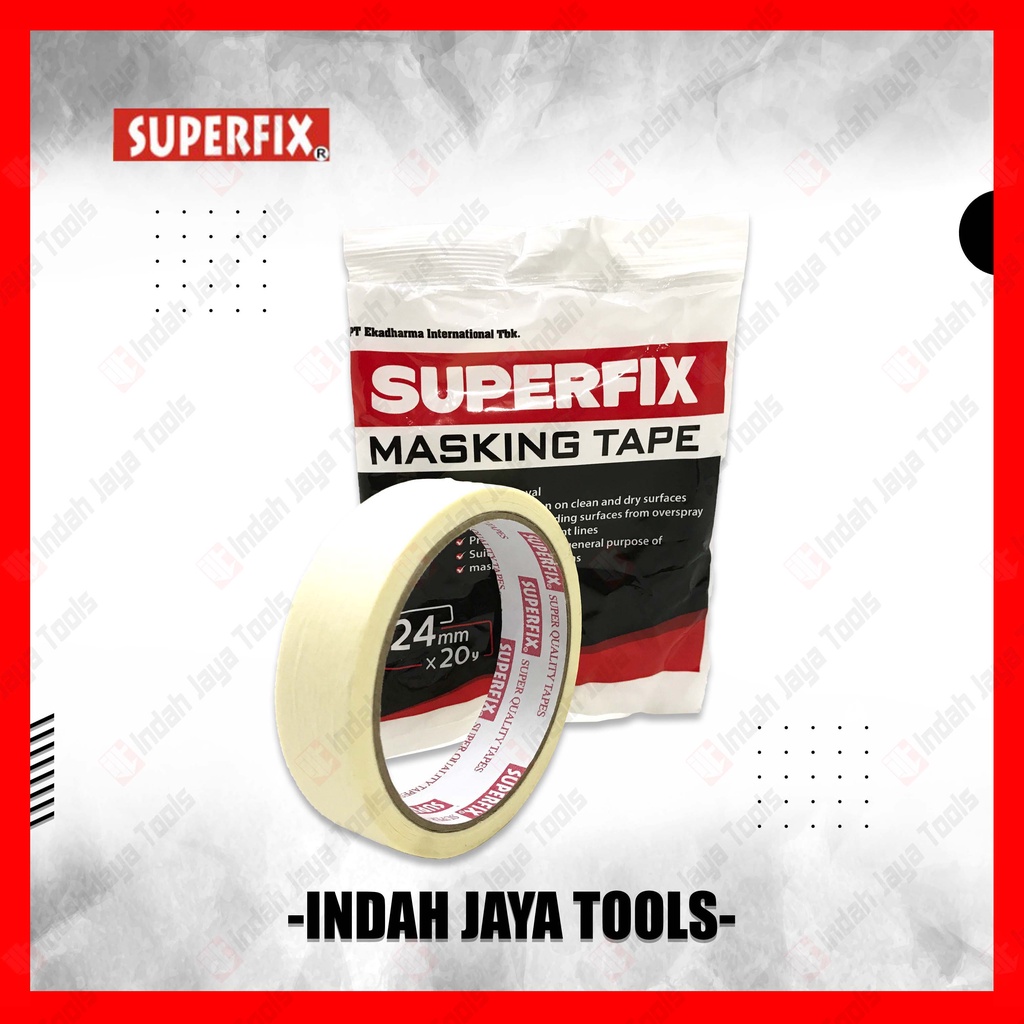 SUPERFIX Masking Tape 1 Inch 24 mm 20 Yard Lakban Kertas