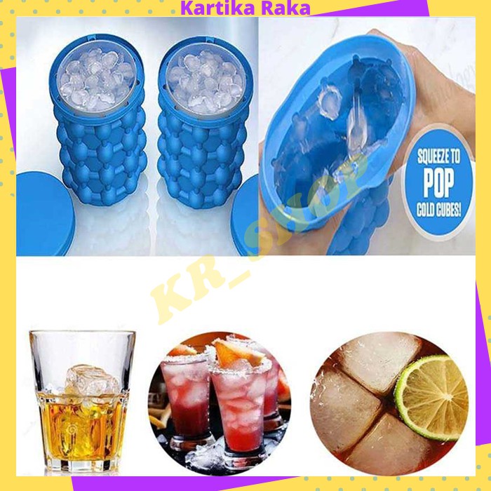 KR Pembuat Cetakan Es Batu Bulat Silikon Silicone Tempat Es Batu Ice Cube Maker 3D Silicone Mold