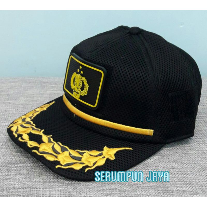 TOPI POLISI - TOPI POLISI PADI KAPAS - TOPI POLISI PADI KAPAS JARING DOUBLE MESH VELCRO