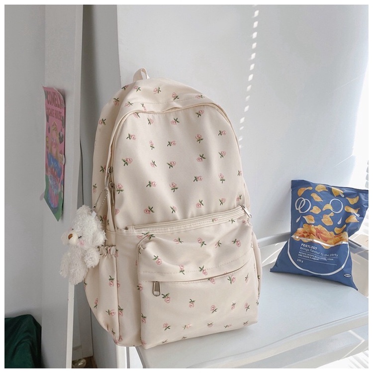 Mores Tas Ransel Rosie Korean Nilon backpack Import Print Aesthethic Tas sekolah laptop lucu kuliah remaja