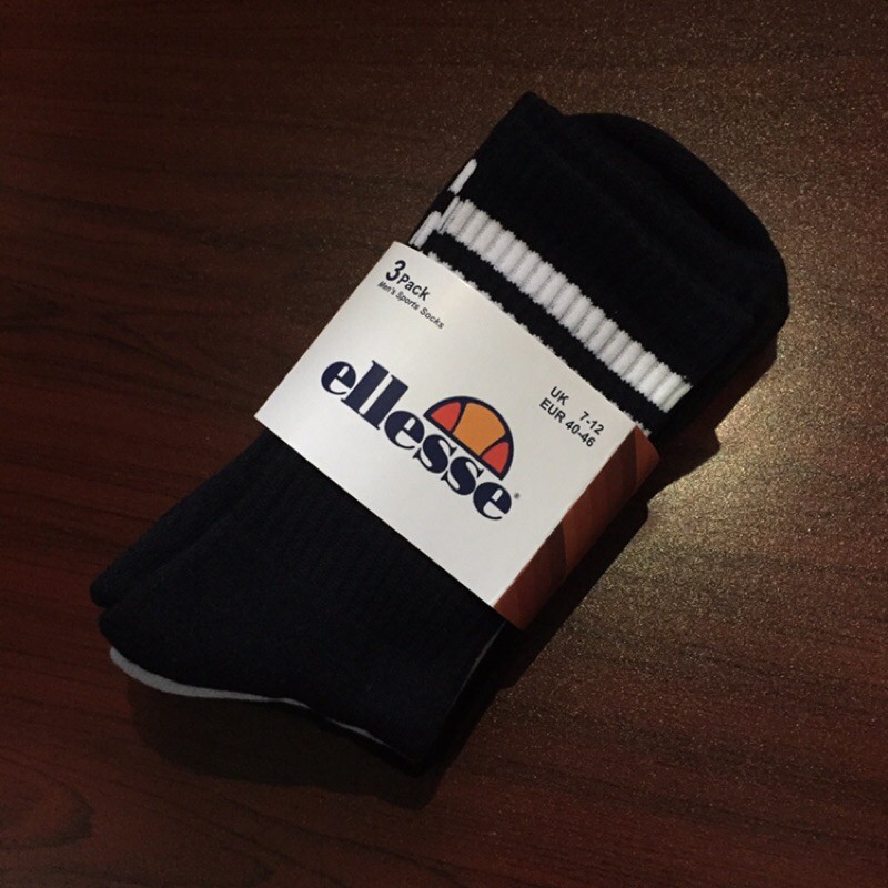 Kaos kaki Ellesse Original 1 pack 3 pasang (warna: Navy, Putih & Hitam)
