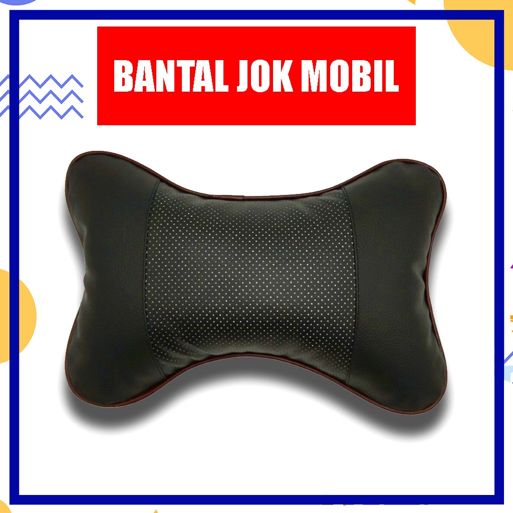 Bantal Jok Mobil Senderan Kepala Nyaman &amp; Empuk Motif Garis Merah - Bantal Mobil Premium Anti Pegel Motif Garis