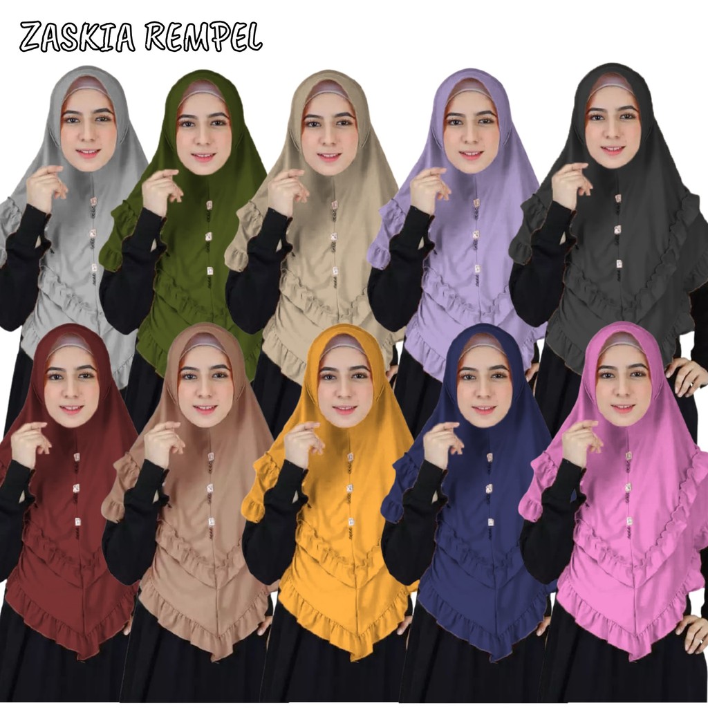 BERGO ZASKIA REMPEL / JILBAB JERSEY / JILBAB MURAH / JILBAB TERBARU / JILBAB INSTAN / BERGO RUMAHAN 