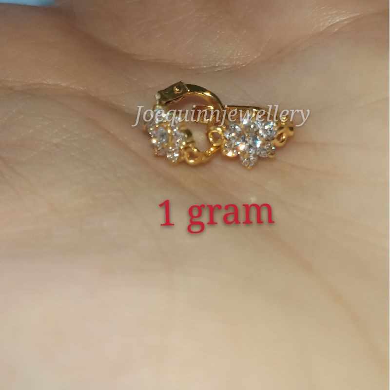 Anting jepit emas muda dewasa 1 gram