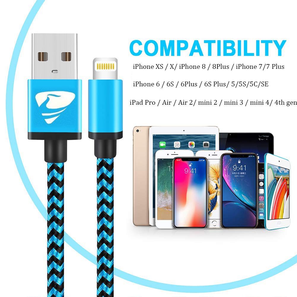 iPhone Fast Charging Kabel 1M high quality For ipad transmisi data Kepang Nilon Cable Fast Charging Kabel