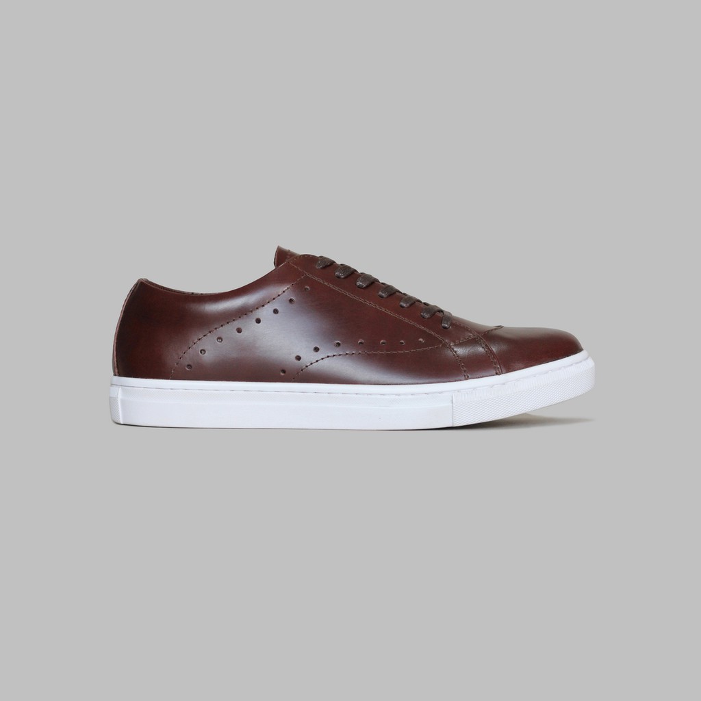 ARTAP - Sepatu Sneakers Kulit Asli - Alordi PU Brown White Sole