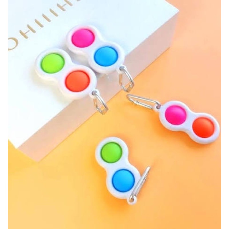 Pop It Fidget Simple Dimple 2 3 Lubang Edukasi Brain Otak Anak Mainan Viral Booming