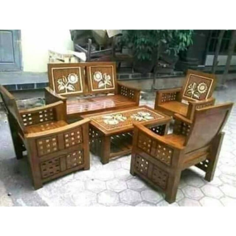 Kursi tamu minimalis kayu jati / kursi tamu Jokowi kayu jati / kursi tamu jati
