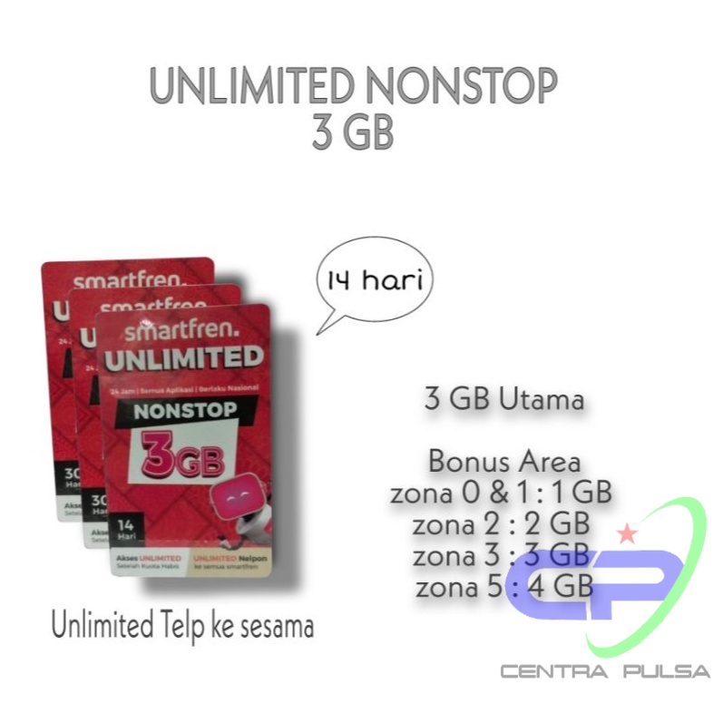 Voucher Data Smartfren Unlimited Nonstop 3 GB
