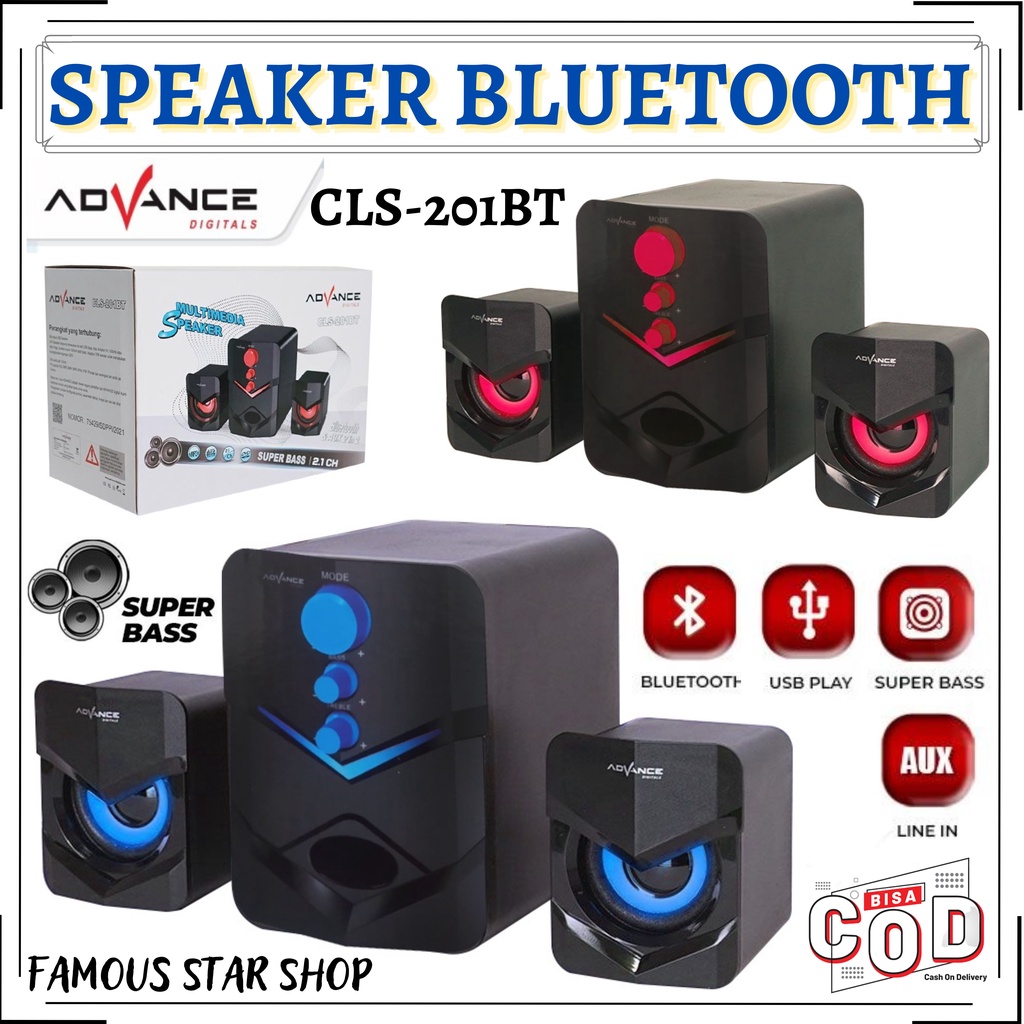 Speaker Bluetooth Aktif Advance CLS-201BT Portable Subwoofer Bass - Speaker Murah | FMS