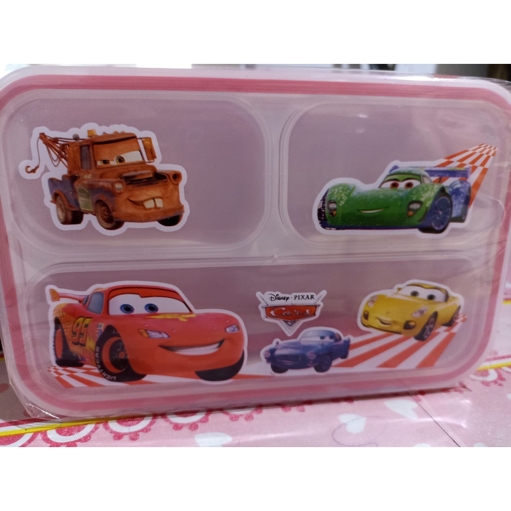 TEMPAT MAKAN LUNCH BOX ANTI TUMPAH 3 SEKAT KARAKTER