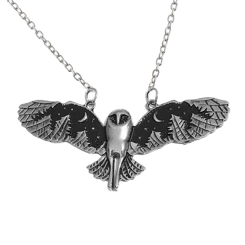 Fashion Owl Pendant Necklace Witch Charm Jewlery Moon Phase Art Necklace Animal Totem Party Necklaces For Women Gifts