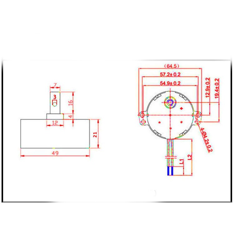 Motor 49KTYZ synchronous 4 watt 220V AC micro low-speed (8118)